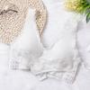 Women Bra Push Up Padded Wireless Shockproof Solid Color Lace Anti-sagging Soft Elastic Sport