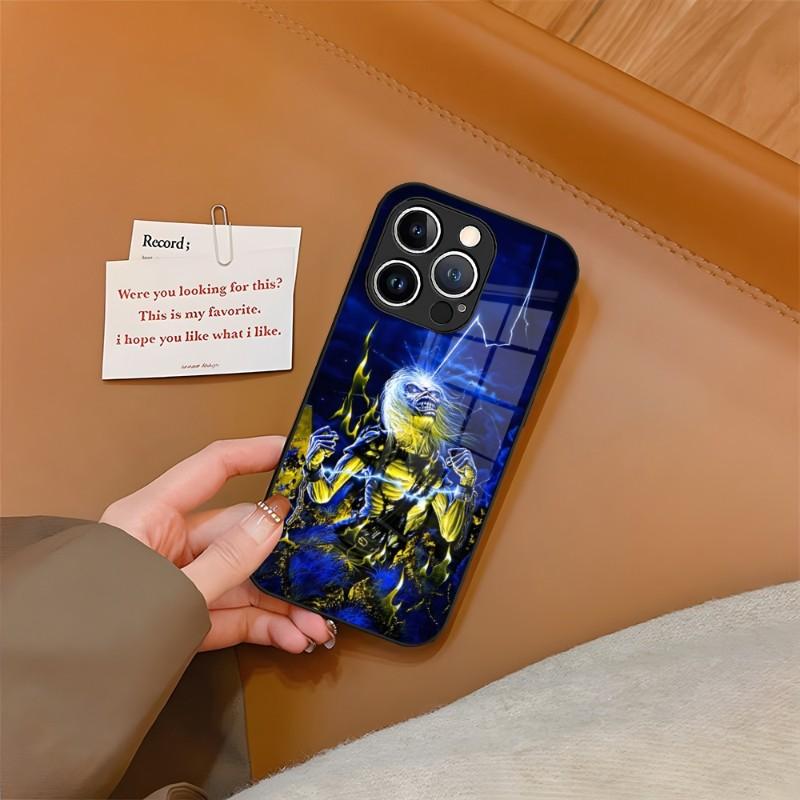 Skeleton Rock Band Phone Case Tempered Glass For IPhone 13 14 12 15 11 Plus Pro XS Max Mini X XR 8 7 6s SE2020 Cover