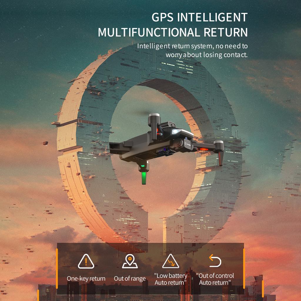 Remote Control GPS Drone with Dual Camera 8K Foldable Headless Drone with Obstacle Avoidance