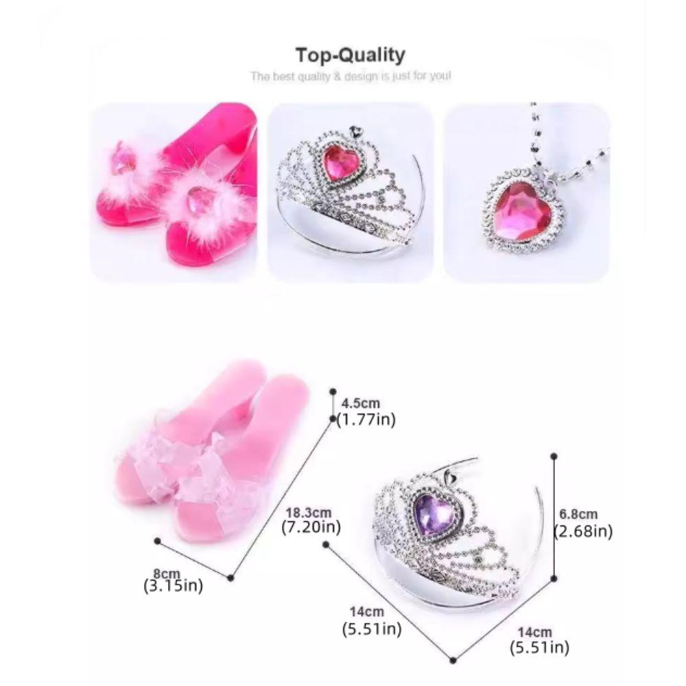 Pretend Play Girls Jewelry Toys Earrings Bracelet Crystal Shoes Toy Halloween