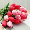 5Pcs Artificial Tulip Flowers Pink White Tulips Fake Flowers Bouquet Wedding Garden Decoration Home Vase Decor Plants Mother's Day Gift