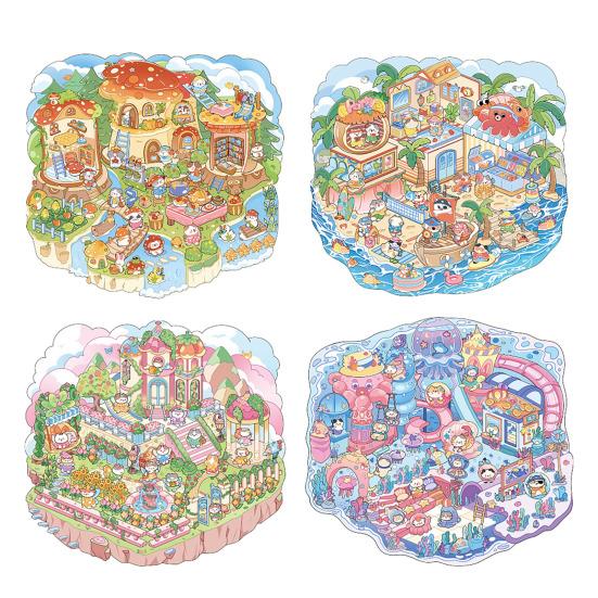 4 шт. DIY 3D наклейки для сцен, мультяшные кошки, наклейки для досуга для взрослых, подростков и детей, создайте свои собственные наклейки для сцен для снятия стресса