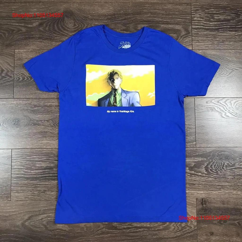 JoJo s Bizarre Adventure TV Cartoon Show Yoshikage Kira Anime Blue T Shirt Sz M vintage Washed Soft streetwear Unisex