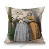 Antique Fashion Book Ettiquette Lady Dress European Costume Elegant Wear Cotton Linen Sofa Throw Pillow Case Chair Cushion Cover
