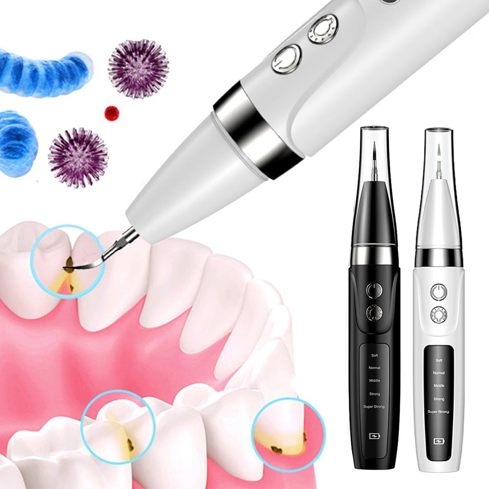 Ультразвуковой прибор для удаления зубного камня, электронный скалер, 5 регулируемых режимов, очиститель зубов, перезаряжаемый инструмент для удаления зубного камня для дома и путешествий