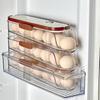 Automatic Rolling Egg Container Fridge Storage Box Food Grade BPA Free Transparent Stackable Fridge Organizer with Lid