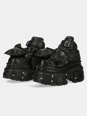 Черные панк-сапоги с металлическими пряжками из кожи, женские туфли на платформе, толстой подошве, со шнуровкой, кожаные туфли класса люкс, дизайнерская обувь, мотоциклетные ботинки