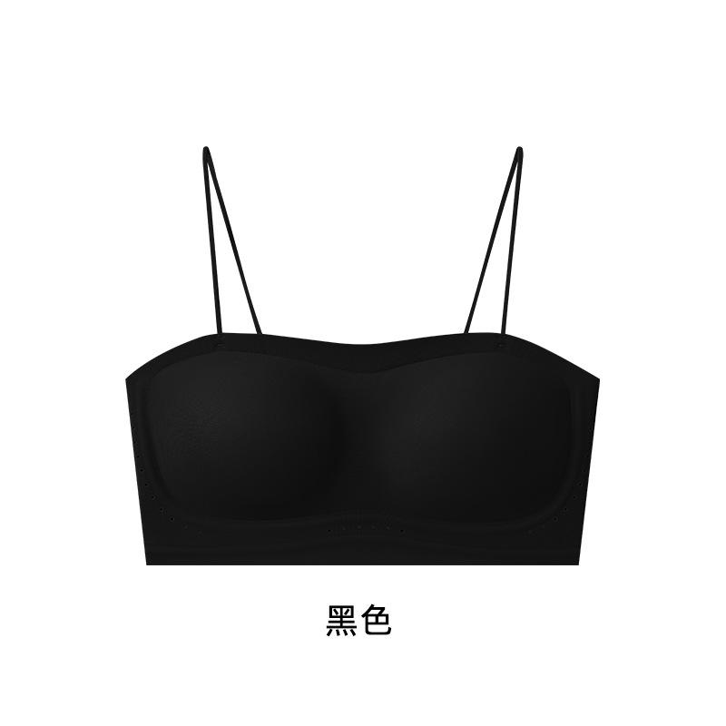 Invisible non-marking liquid foundation, thin shoulder strap, beautiful back tube top underwear, women's small chest lift and gather, comfortable bra