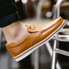 Кожаные мужские повседневные туфли на плоской подошве мокасины мужские лоферы вечерние лоферы для вождения обувь мужская натуральная кожа деловая офисная мужская обувь