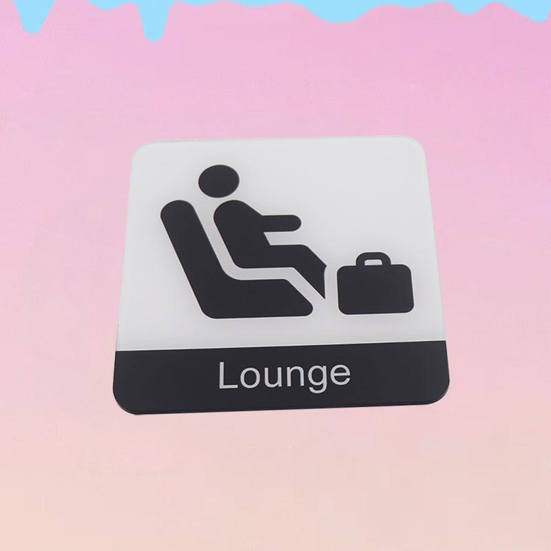 Pop Black Acrylic Creative Signage Lounge Sign Wall Label Sticker Warning Badge for Airports Stations Hotels Office Buildings