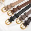 Pin Buckle Women Belt Thin Trouser Decoration Adjustable Pu Waistbands  Female/Girls