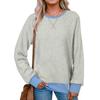 Women's Fashionable Long-sleeved Pullover And Solid-color Sweatshirt