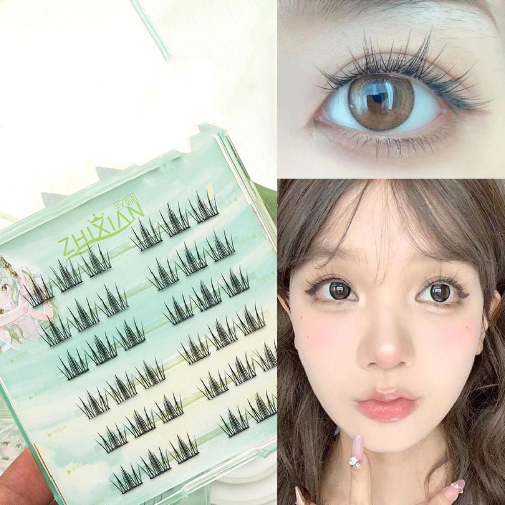Lashes Extension Glue Free Cluster Eyelashes Fluffy Segmented Eyelashes Bundles  Grafting Lashes