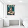 Винтажная металлическая табличка 'Вот что я делаю Читаю Биункс' Кот Кофе Банка, Причудливый Металлический Декор Стены для Бара Паба Домашнего Кафе с Чашкой и Книгой