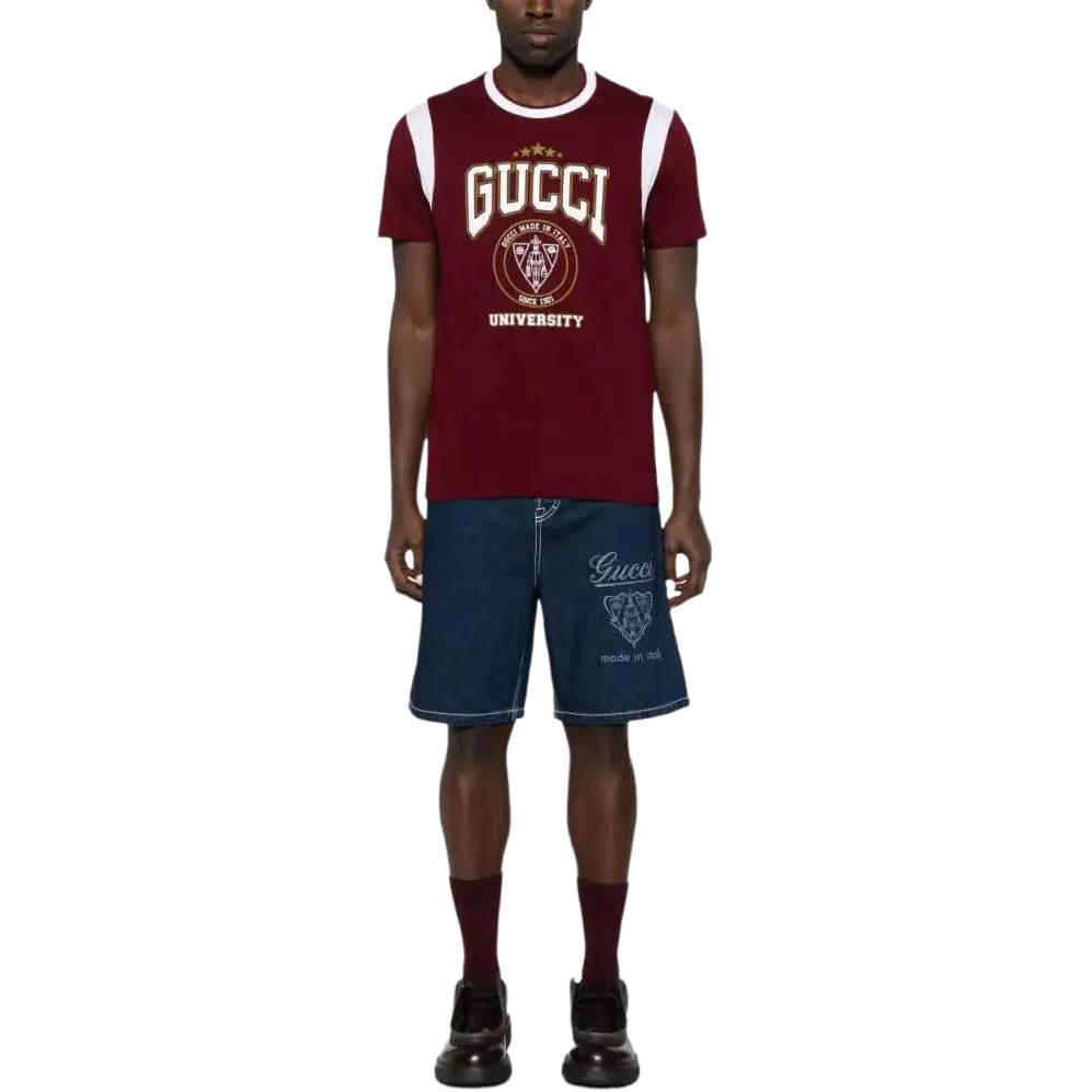 GUCCI T-Shirts Men's Red Crew Neck 806172-XJG27-6317