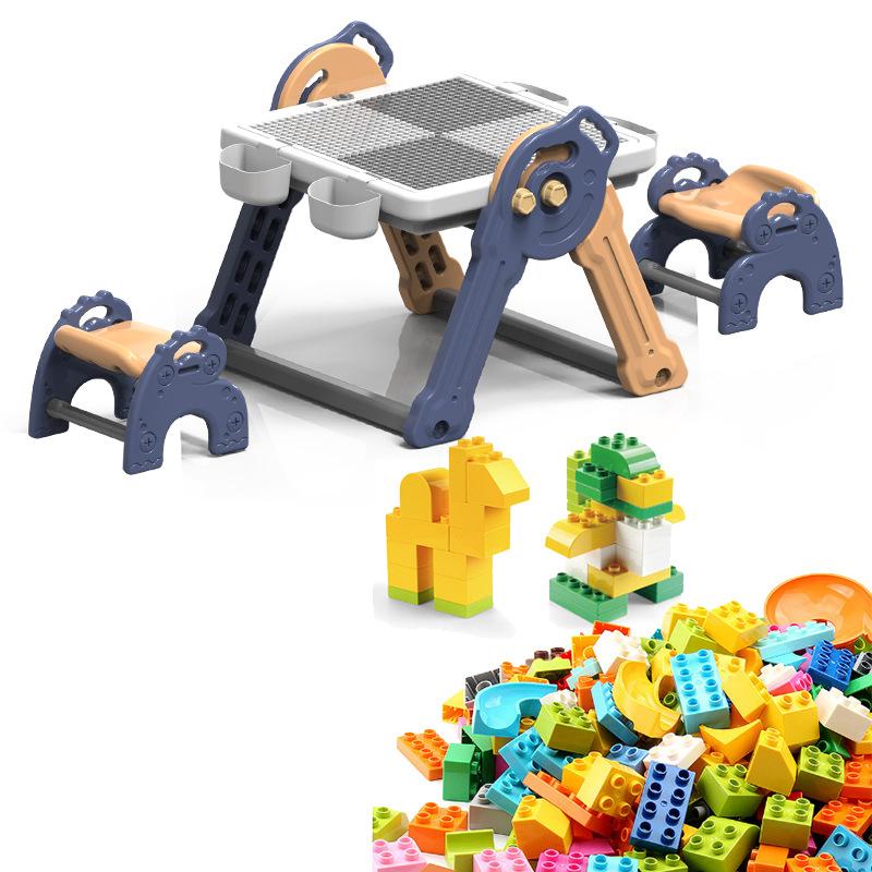 Детский многофункциональный стол-конструктор, складная доска для рисования, постоянно меняющийся столик для мальчиков, обучающий столик и стулья для девочек