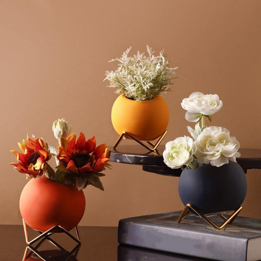 Керамическая ваза-шар в скандинавском стиле Декоративный горшок для растений Элегантный цветочный горшок Офис