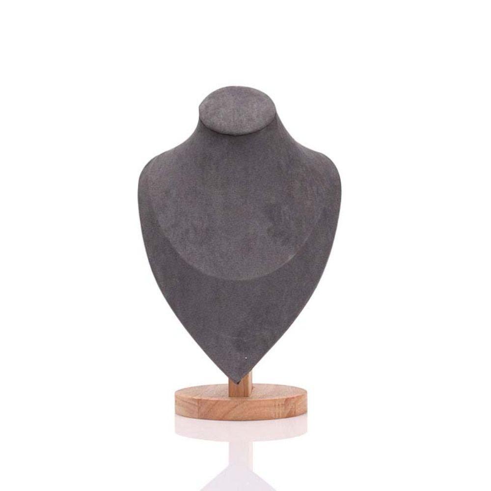 Wooden Necklace Display Rack Suede Display Model High Quality Neck Display Props Necklace