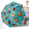 1pc Dogs Bones Fashionable Automatic Opening/Closing Folding Umbrella with 8 Bones, Windproof Portable, Daily Use147