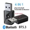 Автомобильный USB и 3,5 мм AUX Bluetooth 5.3 Донгл Аудиоприемник Передатчик Музыкальный адаптер Для ПК MP3 Динамик ТВ Беспроводные наушники Автомагнитола