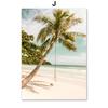 Lake House Reflection Beach Palm Leaves Tail Grass Wall Art Print Canvas Painting Nordic Poster Decor Pictures For Living Room