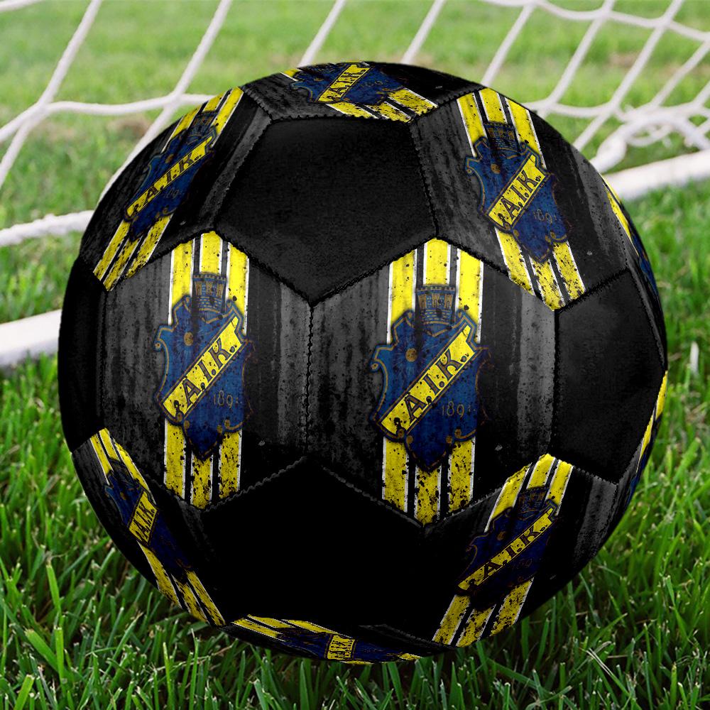 AIK Fotboll Soccer Ball Colorful All Ages Machine Stitched PVC Competition Ready Durable High-Bounce.SIZE5