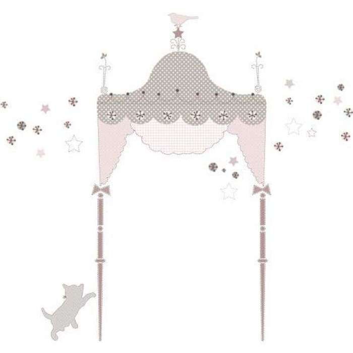 Stickers repositionnables géants tête de lit princesse pour enfant
