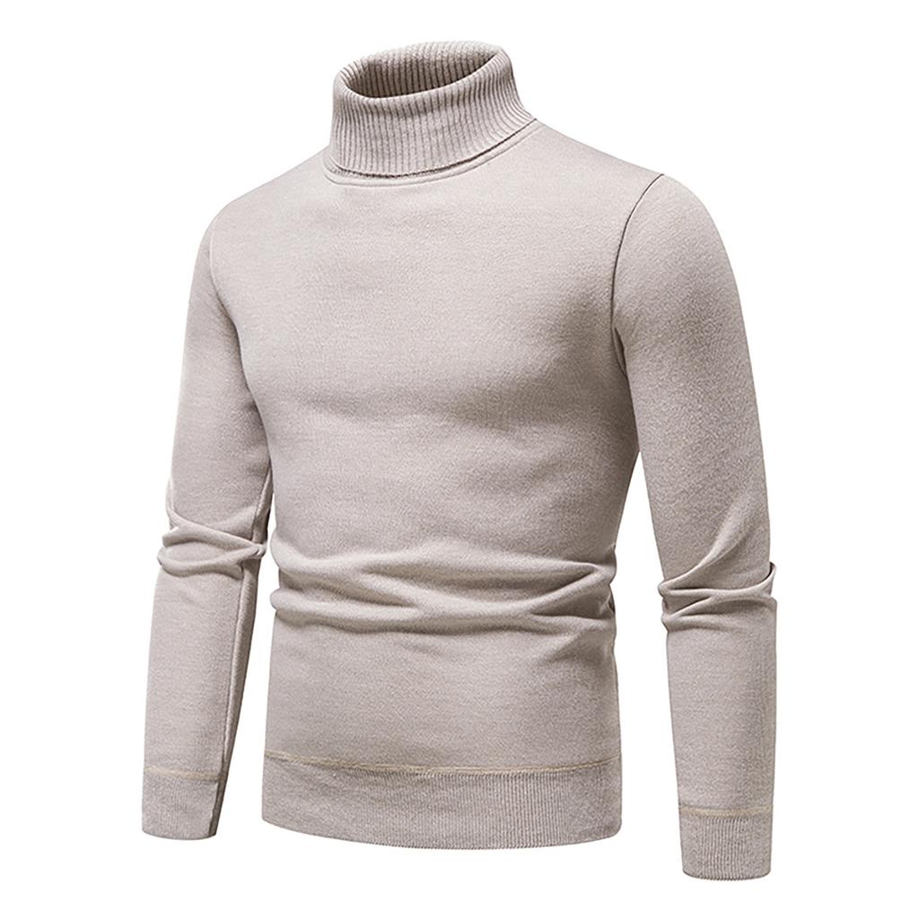 Men's Autumn And Winter Casual Knitted Solid Color Decorative Pattern Sweater