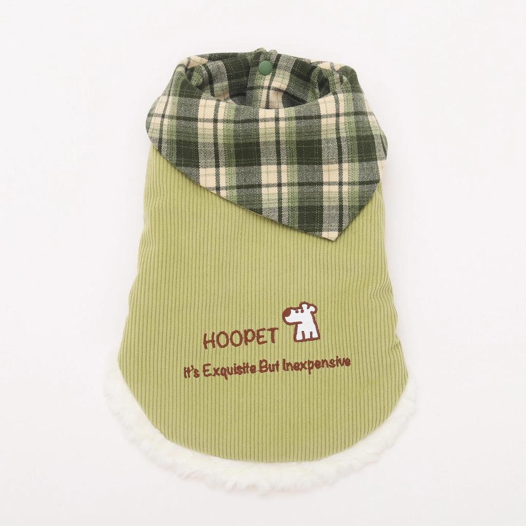 Вельветовый клетчатый жилет Hoopet для кошек и щенков - Теплая, безрукавная одежда для осени/зимы