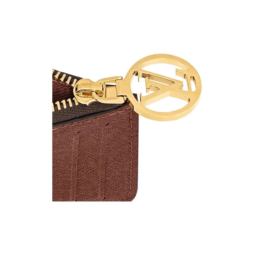 Louis Vuitton Romy цветочный принт на молнии холщовый кошелек для мелочи держатель для карт женский коричневый