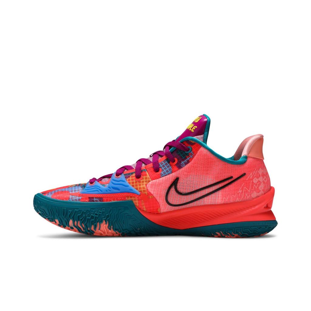 Nike Kyrie Low 4 '1 World 1 People' (Unisex) Bright Crimson / Plum Red / University Blue / Black Basketball Shoes CW3985 600