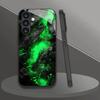 Гальванизированный стеклянный чехол для телефона, подходящий для Samsung Galaxy S26 S25 S24 S23 S22 S20 S11 S10 FE/Ultra/Plus, противоударный, с зеленым узором