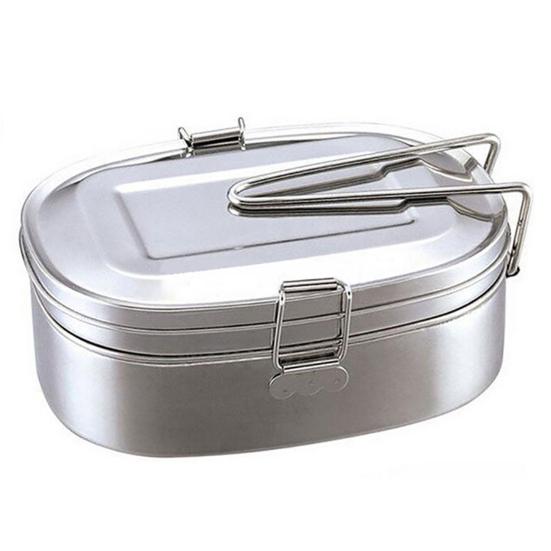 Двухслойный контейнер для хранения продуктов из нержавеющей стали для студентов в обеденной коробке Bento