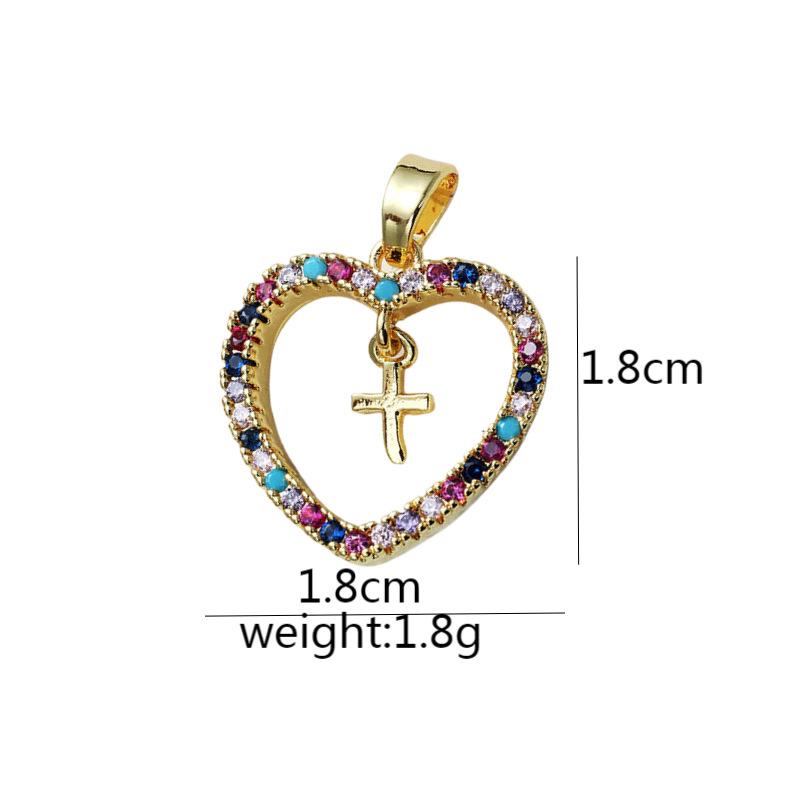 Подвеска из микроциркония с медной инкрустацией, крест, сохраняющий цвет, аксессуары для ожерелья из меди с позолотой.