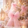 Tulle Christmas Tree Ornaments Mesh Xmas Vibe Decor Bow Atmosphere Christmas Wreaths Bow  Christmas
