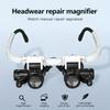 10x 15x 20x 25x LED Head-Mounted Magnifier for Close Work, Microscope with 2LED Illumination for Jewelry, Eyelash Extensions, Welding, Handmade