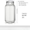 2PCS Wide-Mouth Glass Mason Jars with Screw Lids Threaded Canning Jars  for Pickles Fermented Refrigeration & Pantry Storage