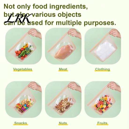 Контейнеры для пищевых продуктов, безопасные для криогенной заморозки, Силиконовый пакет для хранения, Двойное уплотнение, Многоразовый, Герметичный, Экологичный, Вакуумные пакеты, Пищевой класс