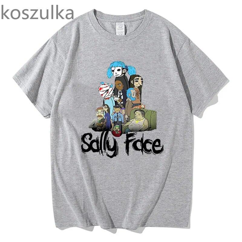 2023 Sally Face TShirt Game Shirt Harajuku Anime Clothes Women Unisex Fashion Casual Short-sleeve Tees TShirt Camisetas Streetwear