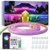 5-метровая светодиодная лента Magic Color с эффектом текучего света, водонепроницаемым пультом дистанционного управления и управлением через приложение для смартфона, для ПК, телевизора, игр, цветовая температура, голосовое управление, непрямое освещение