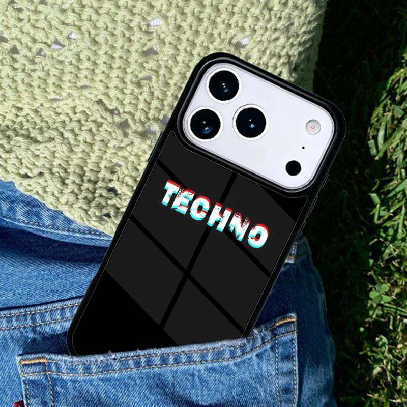 Чехол для телефона в стиле техно для iPhone 17 AIR 16 Pro Max 15 14 Pro 11 12 13 Ударопрочный силиконовый чехол