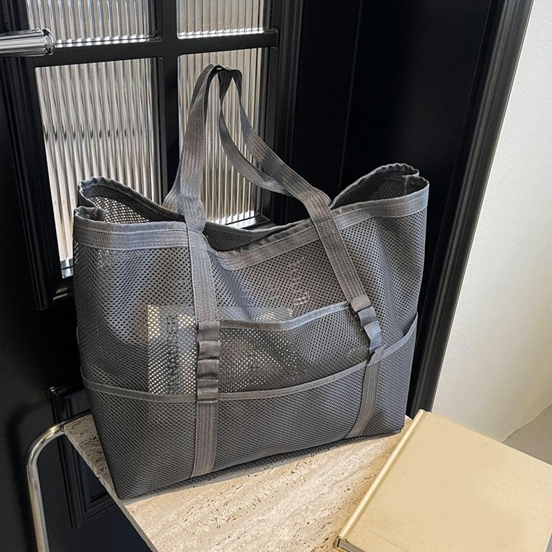 Hollow Large Capacity Makeup Storage Bag Women Multifunctional Mesh Shoulder Bag Travel Transparent Bag Beach Bags