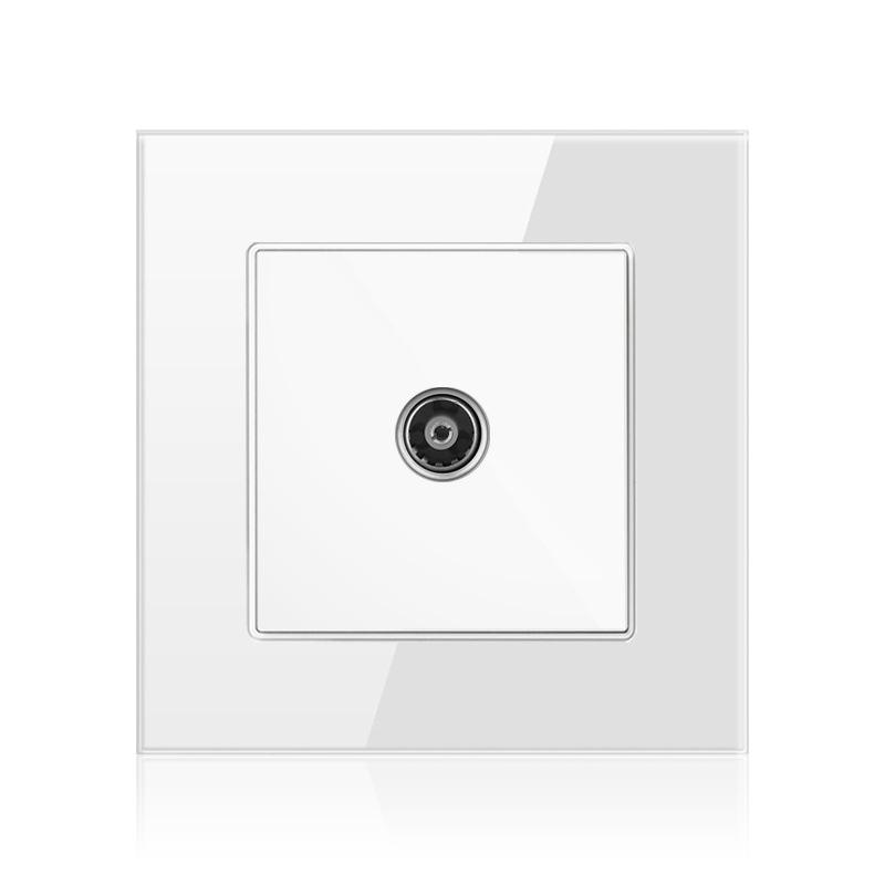 Cat6 Rj45 настенная розетка сетевая розетка с телевизором настенная двойная розетка для передачи данных телефонная панель из закаленного стекла настенная компьютерная сетевая розетка