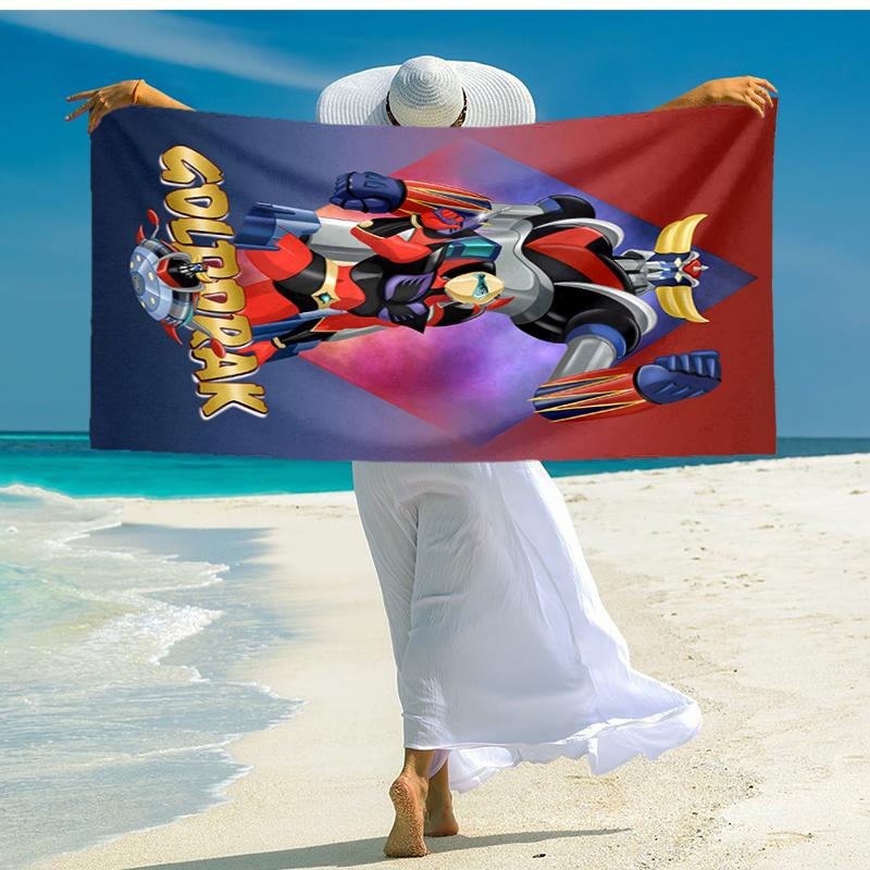 1pc UFO Robot Grendizer4 Beach Towel, Comfortable and Thick, and Swimming/Bath/Picnic/Camping Towel, Suitable for Seaside Beaches