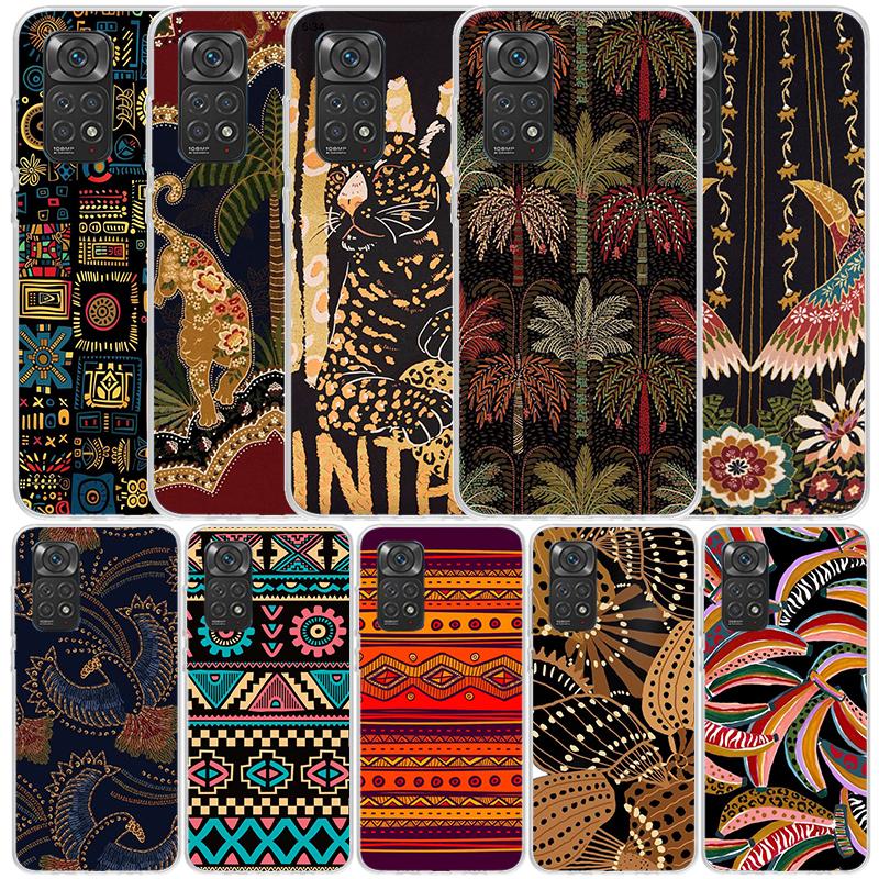 African Style Fabric Pattern Soft Cover for Xiaomi Redmi Note 15 14 13 12 Pro Plus Phone Case 14S 11S 11T 11E 10S 10 4G Pattern