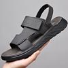 Sandals Men's Leather Summer Cowhide Beach Shoes 2025 New Car Wear Non-slip Dual-purpose Dad Men's Sandals