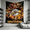 Name Custom Hamilton Tiger-Cats Wall Tapestry Aesthetic Wall Hanging Printed Fabric Blanket Decorative Tapestries for Bedroom Living Room Home Decor