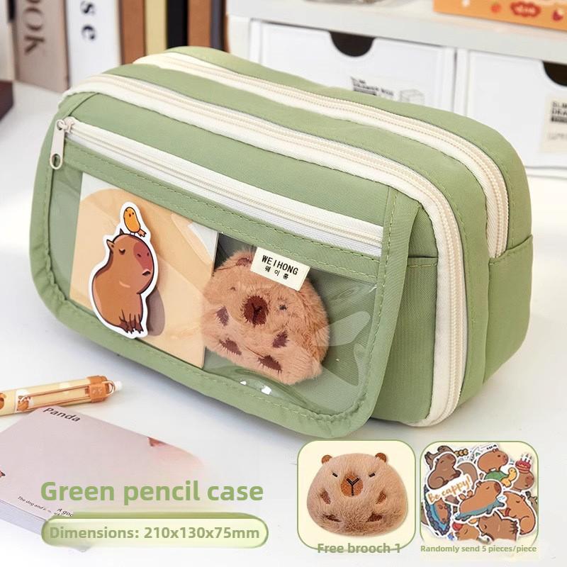 Cute Fabric Pencil Case Kawaii Large Capacity Animal Zipper Kids Bag Children's Boys' Pen Pouch Girl School Case Supplies