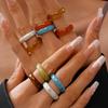 Dopamine Solid Resin Ring Jewelry Accessories Geometric Forefinger Ring  Festival