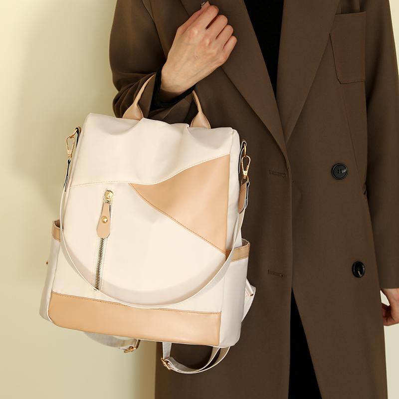 Рюкзак Женский рюкзак из мягкой кожи контрастного цвета